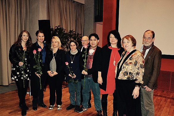 Foto (v.r.): Eike Besuden, Hannelore Sporleder, Ulrike Hiller, Kevin Alamsyah, Joachim Wittrien, Melanie Socher, Verena Bentele, Ulrike Knospe, Samantha Hanses 