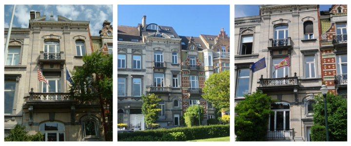 Auf dem Bild ist die Landesvertretung Bremen in Brüssel aus verschiedenen Perspektiven zu sehen.