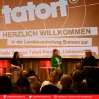 vl. Christina Del Din, Leiterin der Kommunikation Radio Bremen, Regisseurin Anne Zohra Berrached, Schauspieler Aljoscha Stadelmann